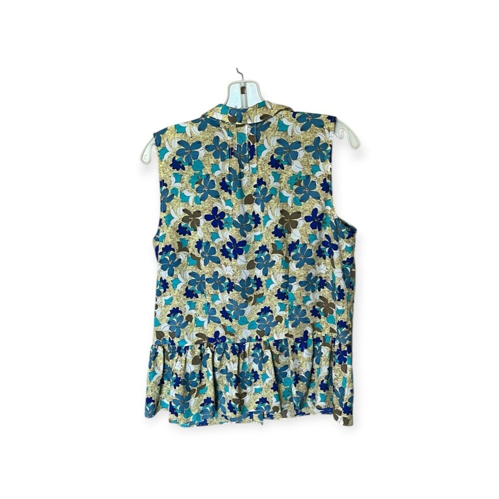CAbi Floral Wish Peplum Sleeveless Button Front Top Size Medium *FLAW - Picture 4 of 14